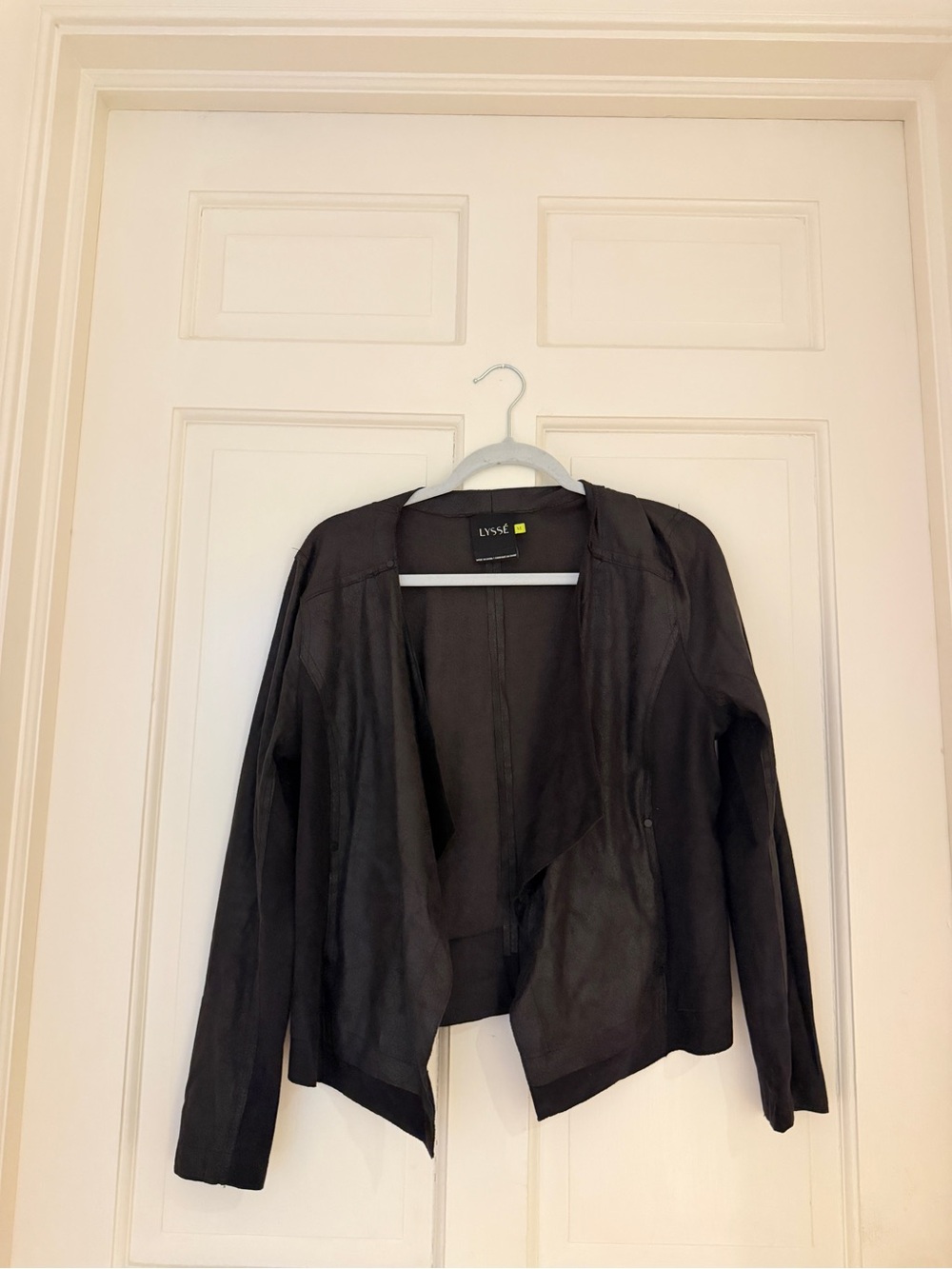 Lysse Black Open-Front Draped Blazer